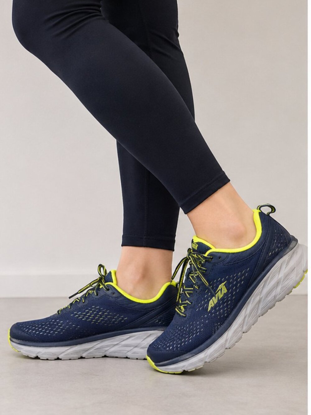 Avia Running Walking Shoes Women's 9.5 Blue Neon Yellow Athletic Sneakers